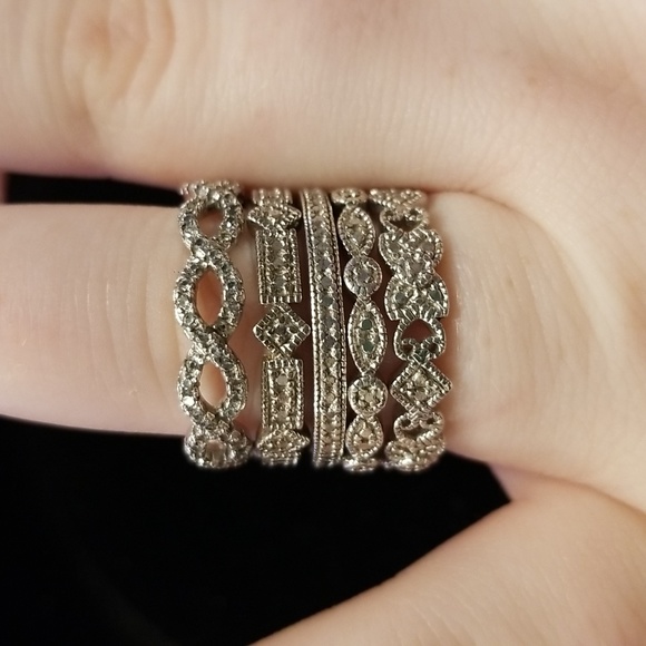 5 Sterling silver 925 infinity bands rings - Picture 4 of 6